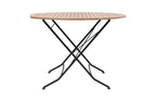 Sicily 4-Seater Teak & Wrought Iron Round Garden Dining Set, 110cm