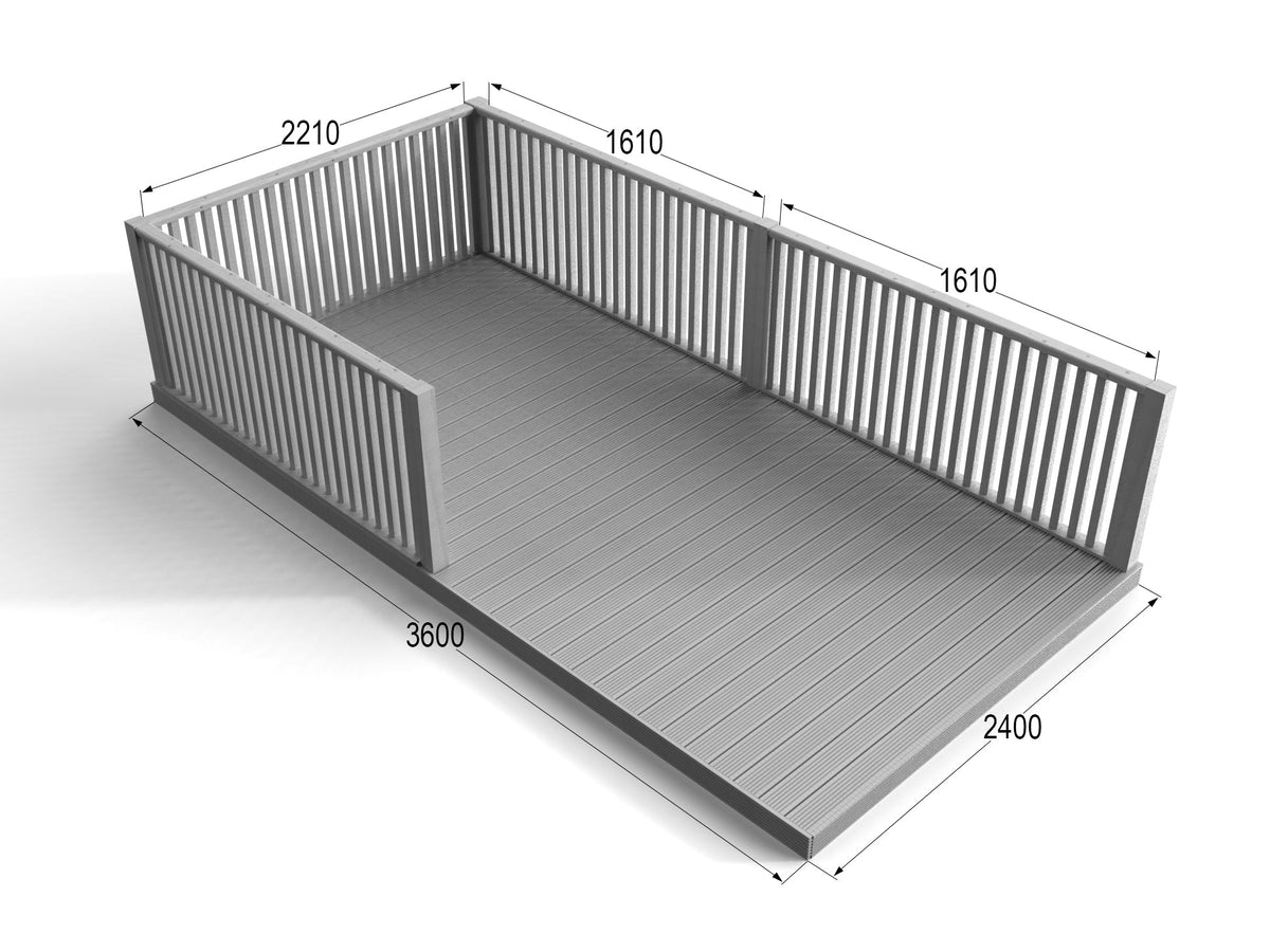 Rectangular Decking Kit With Balustrades V.5