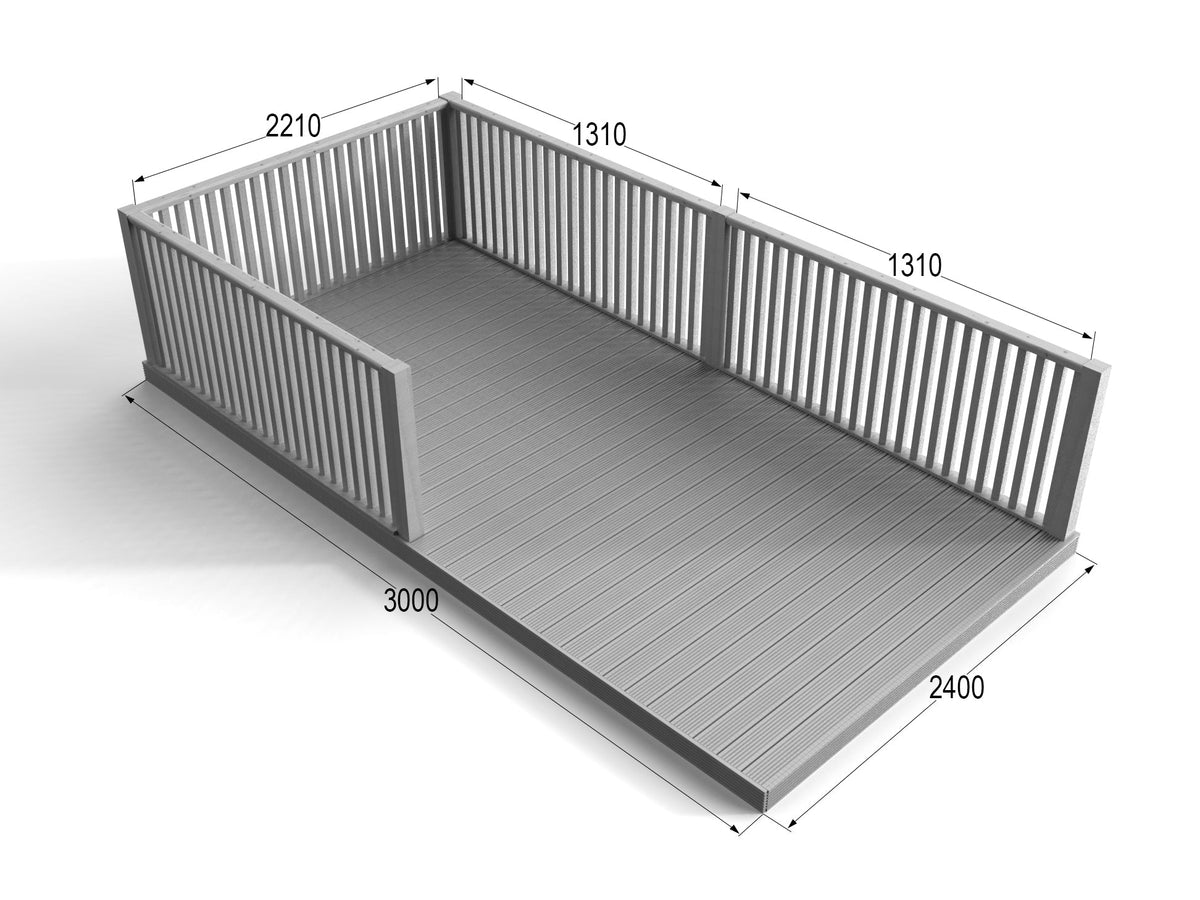 Rectangular Decking Kit With Balustrades V.5