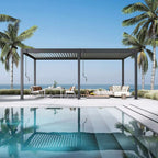 Modena Series Free-Standing Aluminium Louvre Pergola, 6m x 3m