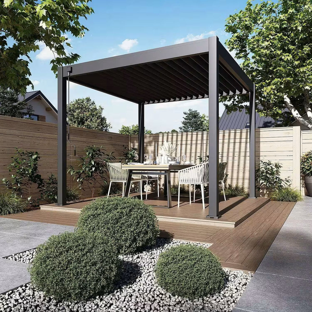 Modena Aluminium Pergola 3m × 3m — Free Standing