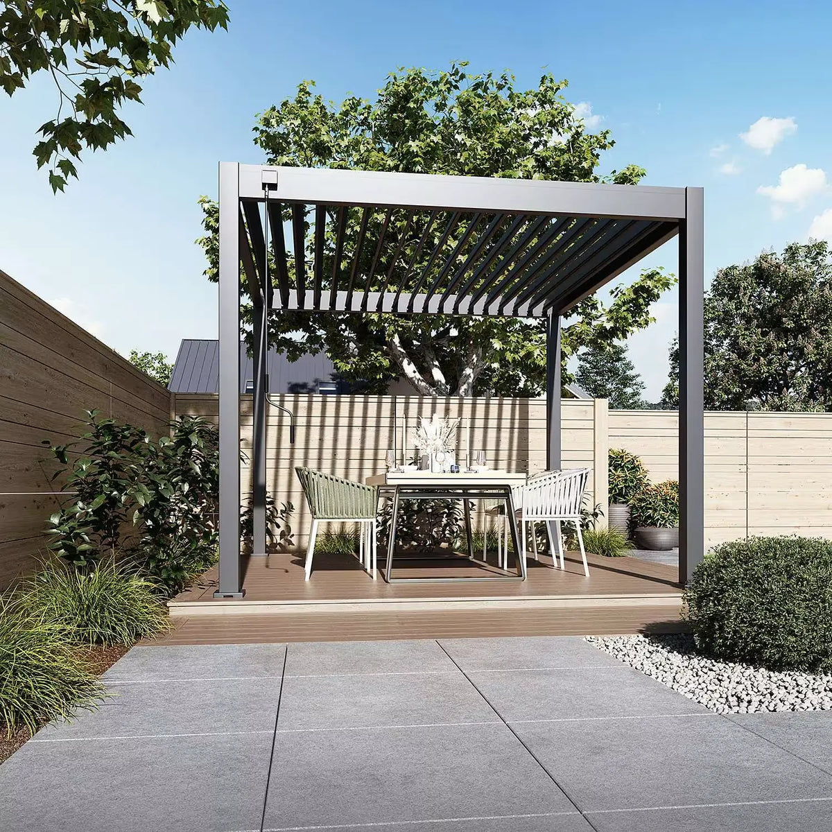 Modena Aluminium Pergola 3m × 3m — Free Standing