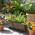 Reclaimed Oak Whiskey Half Barrel Planter — Large