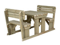 Rounded Alders Picnic Table Benches Set With Backrest