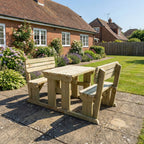 Rounded Alders Picnic Table Benches Set With Backrest
