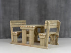 Rounded Alders Picnic Table Benches Set With Backrest