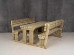 Rounded Alders Picnic Table Benches Set With Backrest