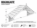 Highgate Wide Door Canopy 2195mm — Flat Pack Porch Canopy
