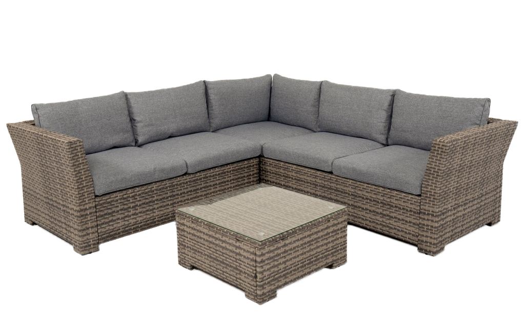 Chesterton 5-Seater Grey Rattan Corner Sofa Set & Cushion Box Bundle