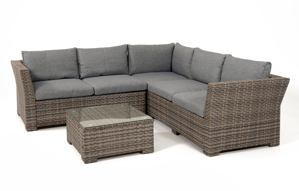 Chesterton 5-Seater Grey Rattan Corner Sofa Set & Cushion Box Bundle