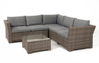 Chesterton 5-Seater Grey Polyrattan Corner Garden Sofa Set