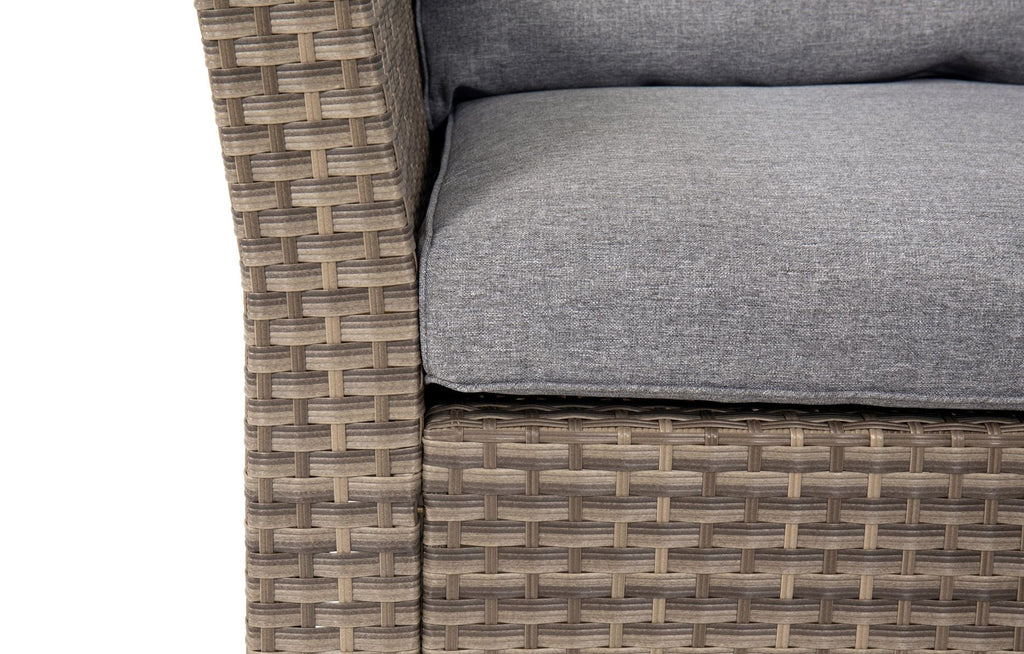 Chesterton 5-Seater Grey Polyrattan Corner Garden Sofa Set