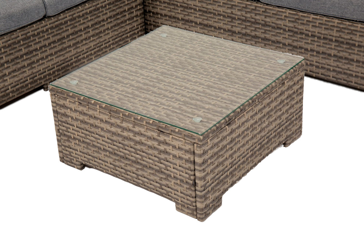 Chesterton 5-Seater Grey Polyrattan Corner Garden Sofa Set