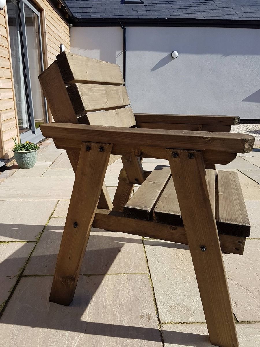 Consilium Garden Fence Bench With Backrest - Rustic Finish