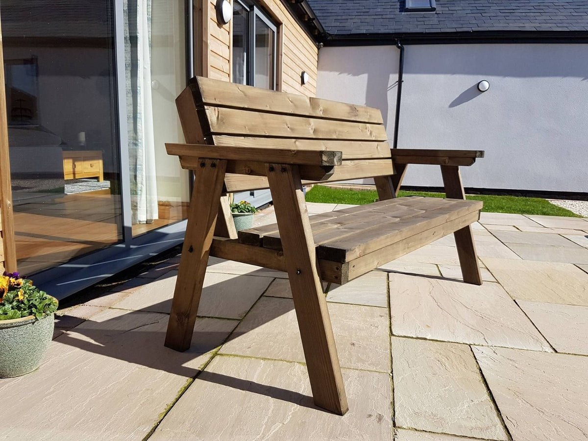 Consilium Garden Fence Bench With Backrest - Rustic Finish