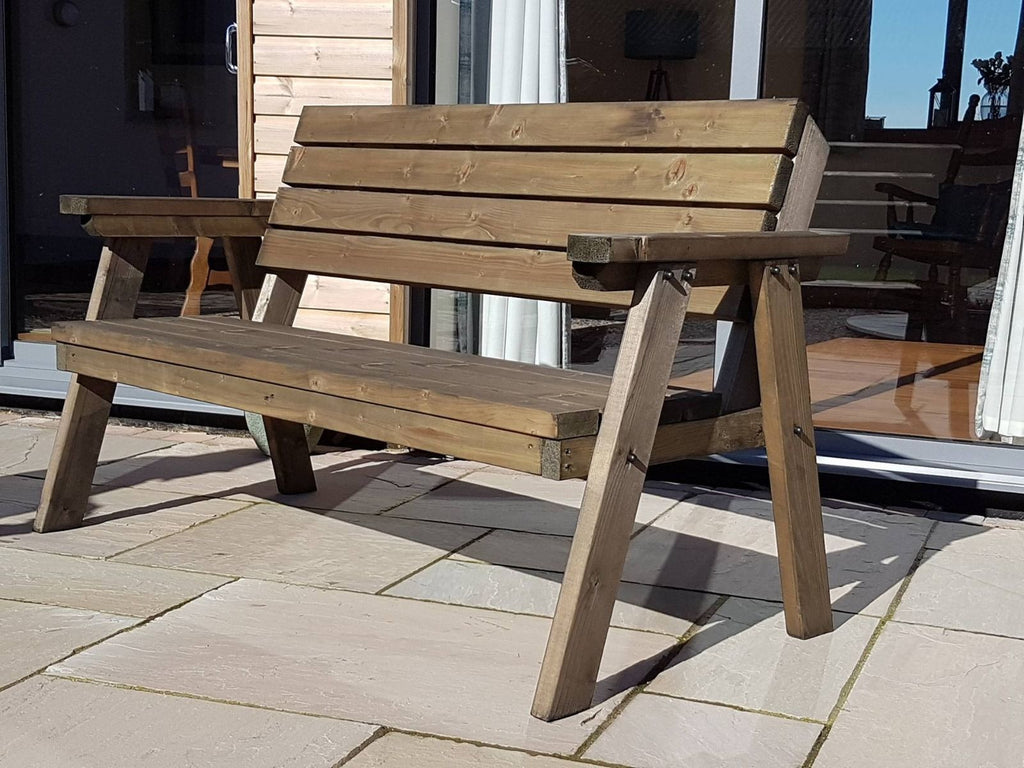 Consilium Garden Fence Bench With Backrest - Rustic Finish