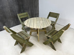 DeckFusion Rounded Picnic Table & Four Chairs Set