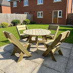 DeckFusion Rounded Picnic Table & Four Chairs Set