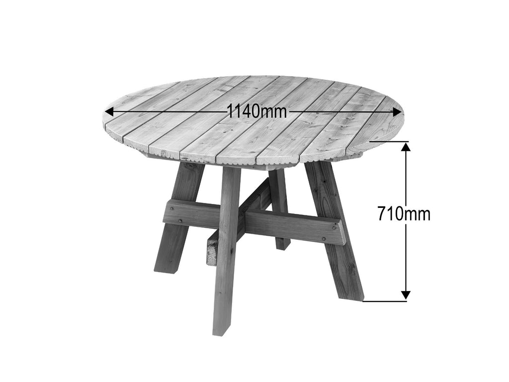 DeckFusion Rounded Picnic Table & Four Chairs Set