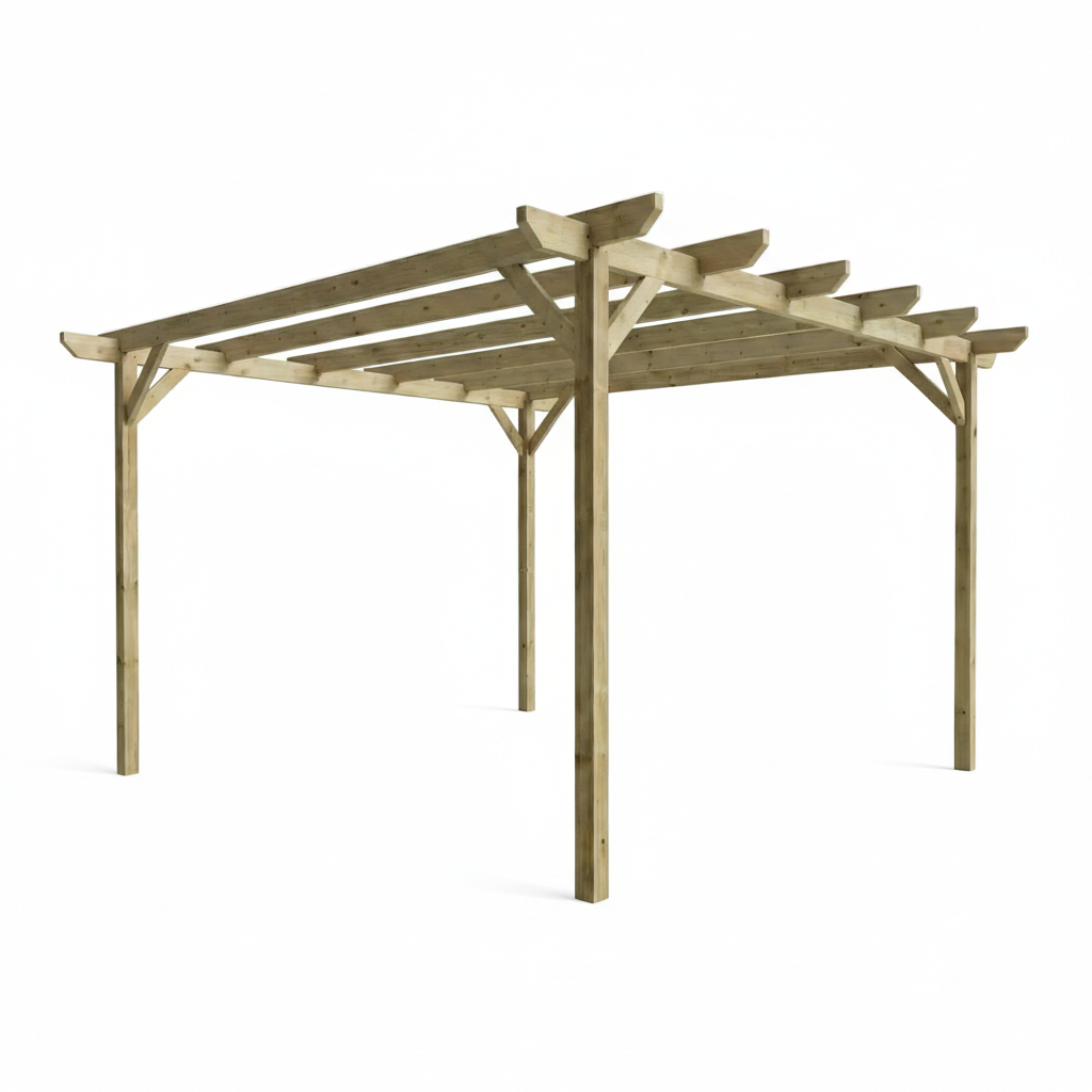 Chamfered Wooden Garden Pergola Kit
