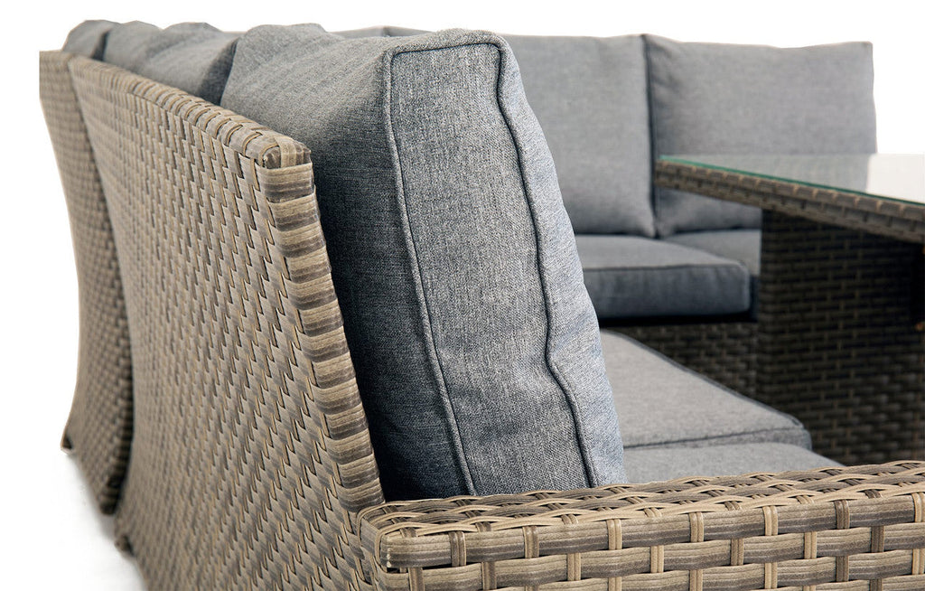 Palma 9-Seater Grey Rattan Corner Lounge Set with Cushion Box
