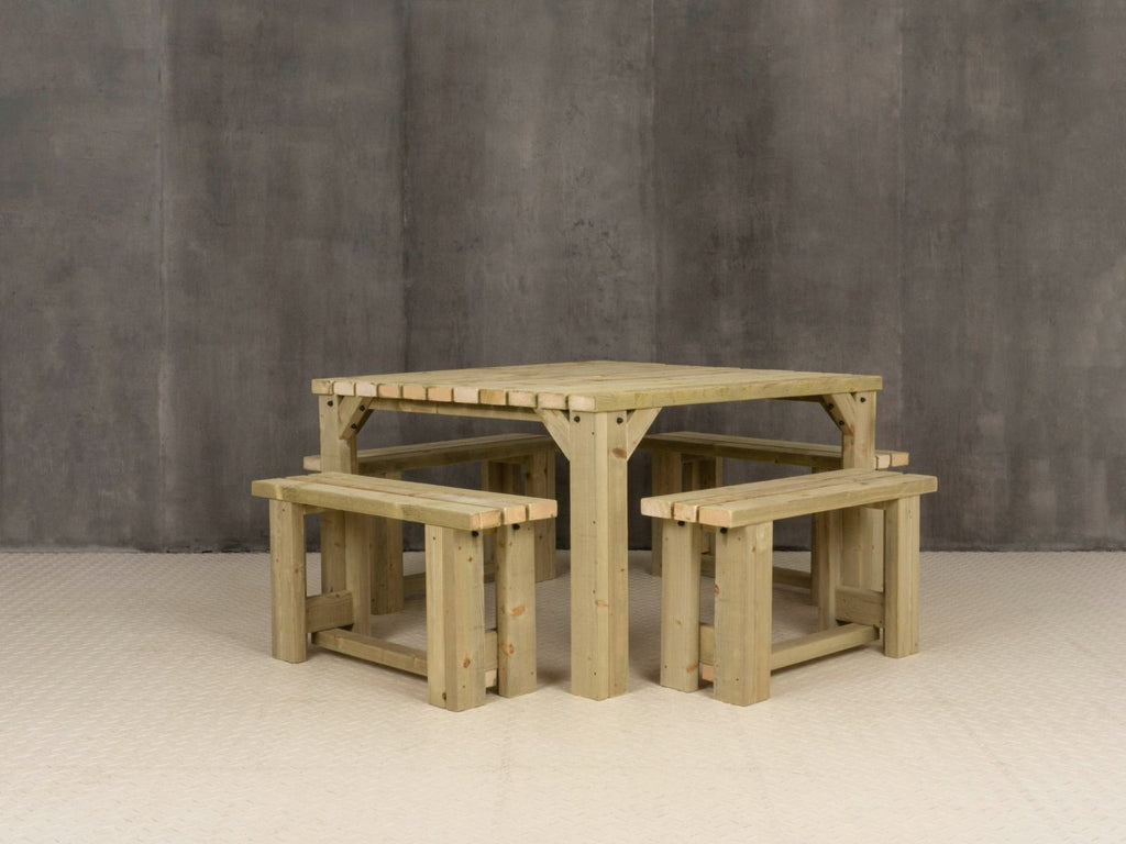 QUADRUM Picnic Table with 4 Benches