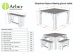 QUADRUM Picnic Table with 4 Benches