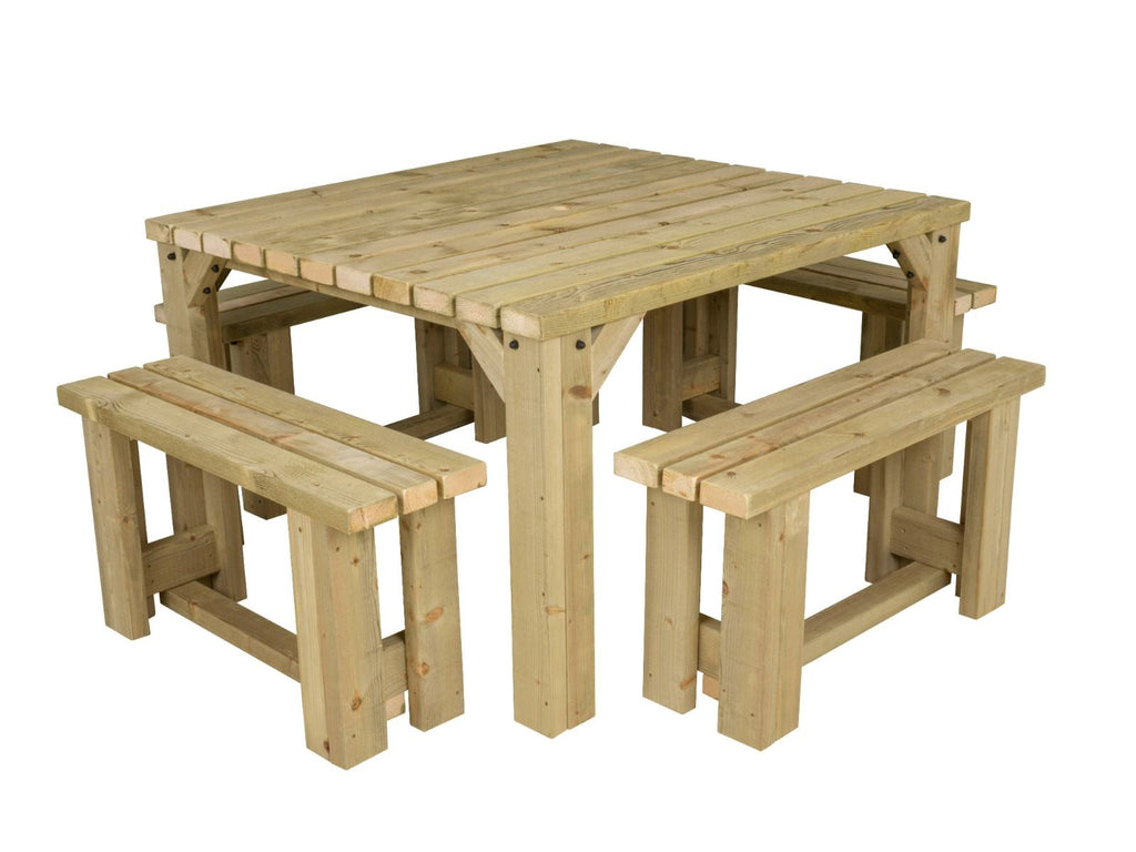 QUADRUM Picnic Table with 4 Benches