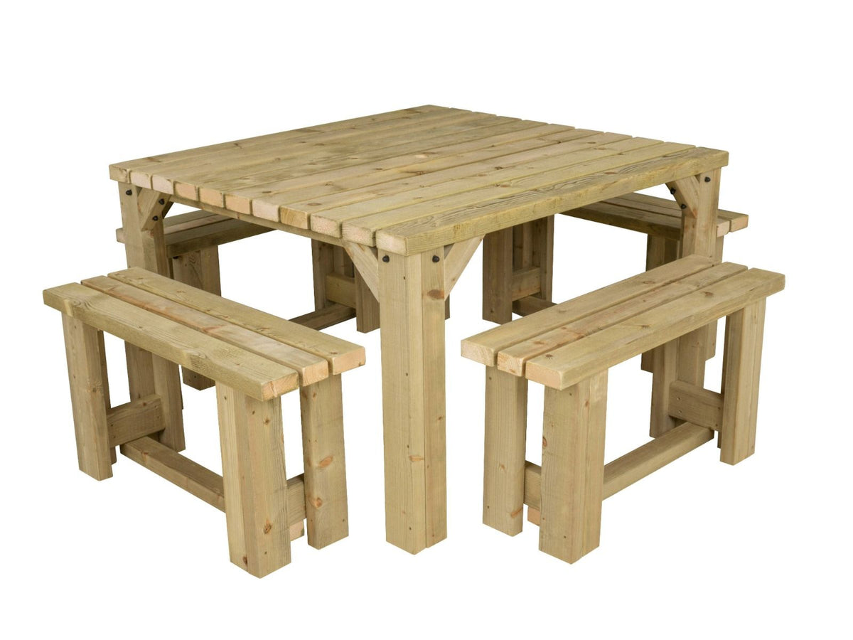 QUADRUM Picnic Table with 4 Benches