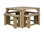 QUADRUM Rounded Picnic Table with 4 Benches