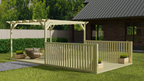 Rectangular Pergola & Decking Kit with Balustrade