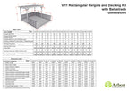 Rectangular Pergola and Decking Kit With Balustrades V.11