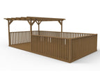 Rectangular Pergola and Decking Kit With Balustrades V.12