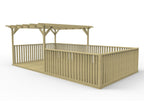 Rectangular Pergola and Decking Kit With Balustrades V.12