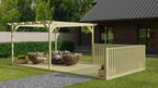 Rectangular Pergola And Decking Kit With Balustrade V.6