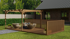 Rectangular Pergola And Decking Kit With Balustrade V.7