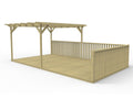 Rectangular Pergola And Decking Kit With Balustrade V.7