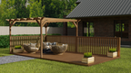 Rectangular Pergola And Decking Kit With Balustrade V.8