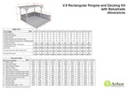 Rectangular Pergola And Decking Kit With Balustrade V.9