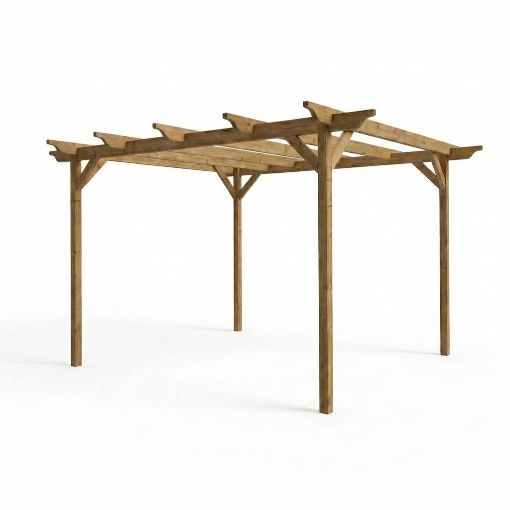 Sculpted Wooden Garden Pergola Kit