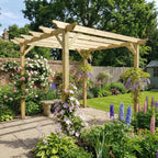 Sculpted Wooden Garden Pergola Kit