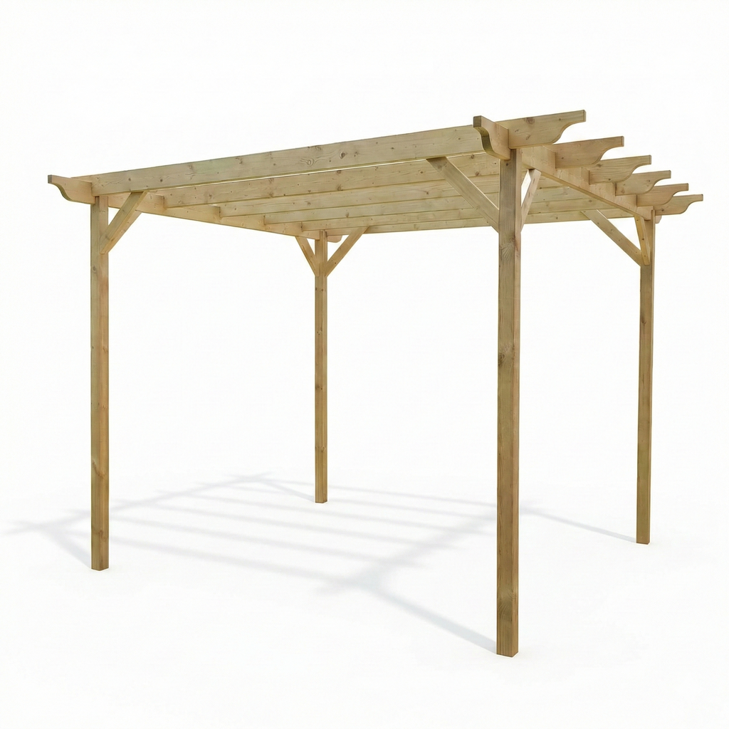 Sculpted Wooden Garden Pergola Kit