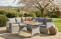Stockholm 6-Seater Grey Rattan Corner Garden Sofa Set with Cover