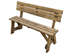 Victoria Garden Bench with Backrest — Rustic Finish