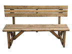 Victoria Garden Bench with Backrest — Rustic Finish