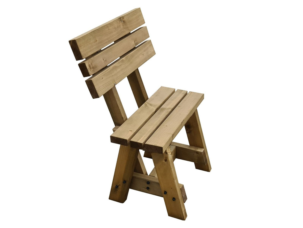Victoria Garden Bench with Backrest — Rustic Finish