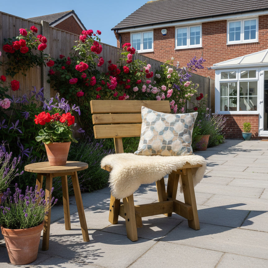 Victoria Garden Bench with Backrest — Rustic Finish