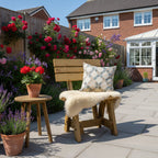 Victoria Garden Bench with Backrest — Rustic Finish