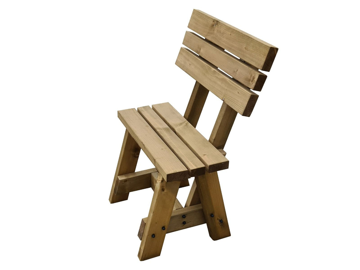 Victoria Garden Bench with Backrest — Rustic Finish