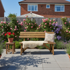 Victoria Garden Bench with Backrest — Rustic Finish
